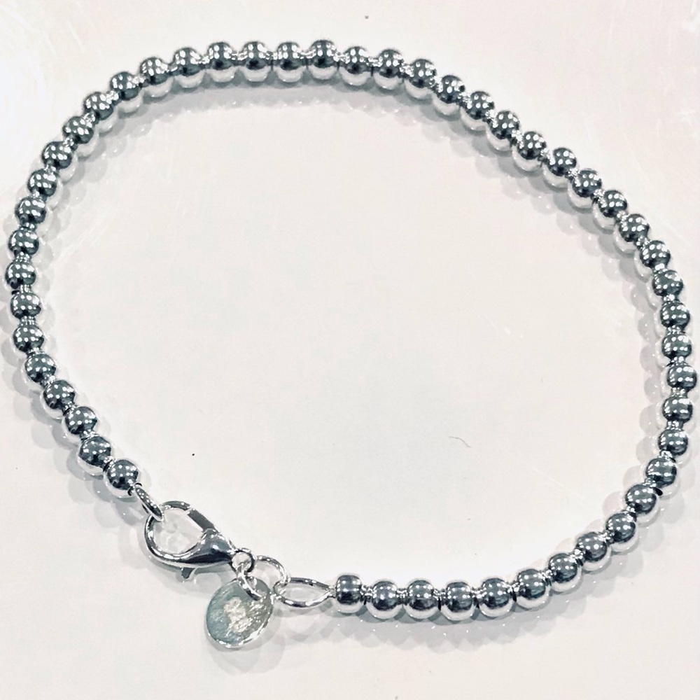 925 Silver Round Beaded Bracelet